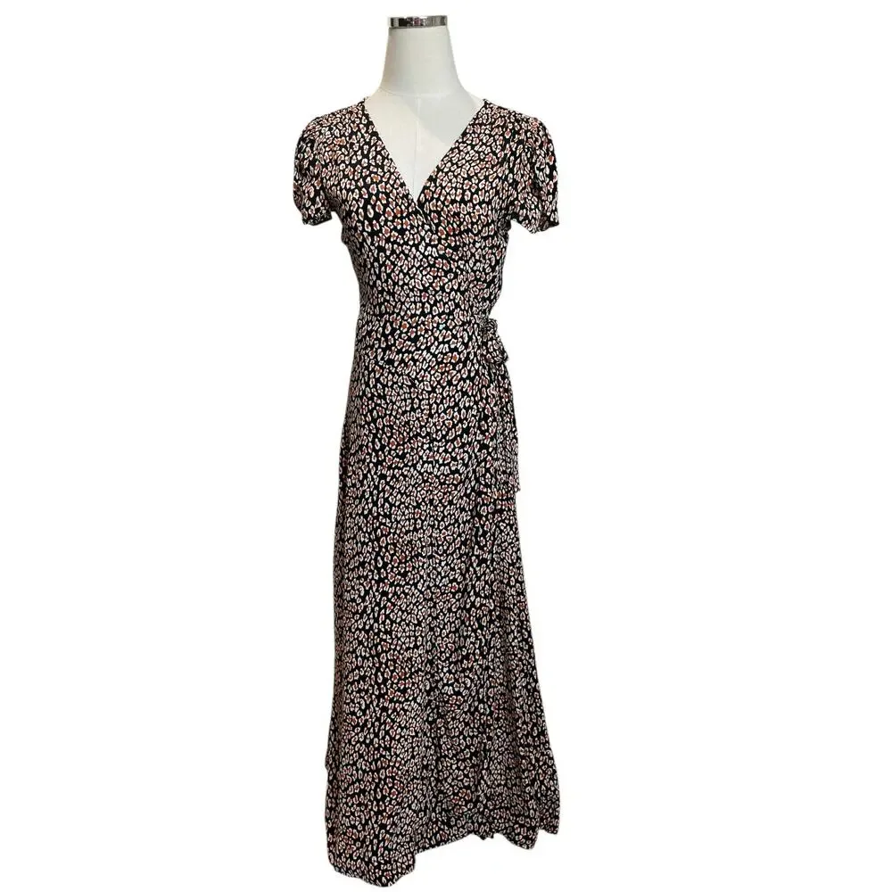 Free People Jess Wrap Dress Floral Midi Surplice Boho Small - Picture 9 of 12